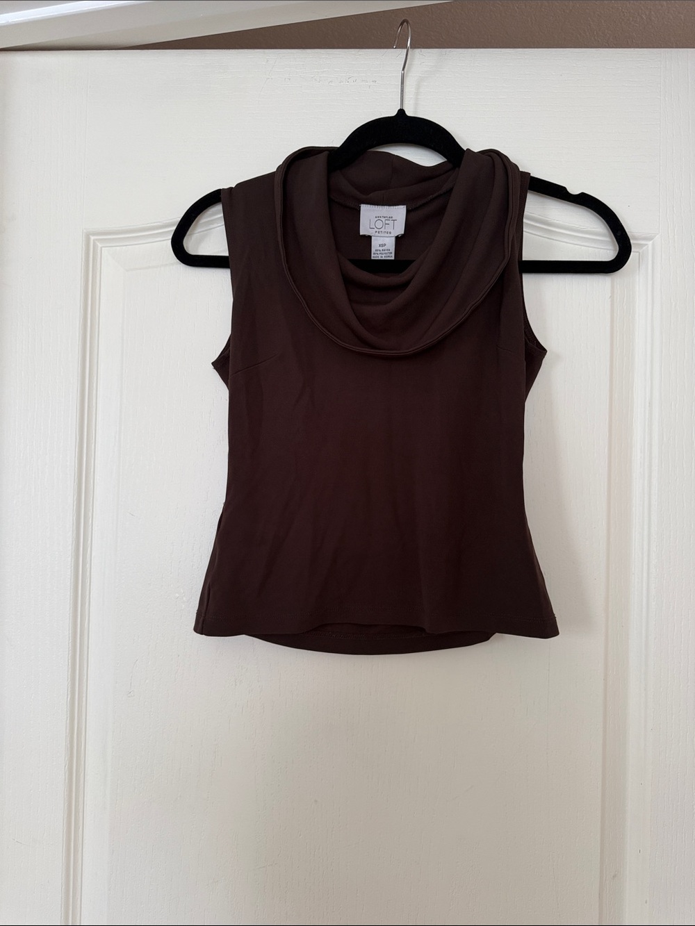 LOFT Petite Mauve-Brown Sleeveless Cowl Neck Top